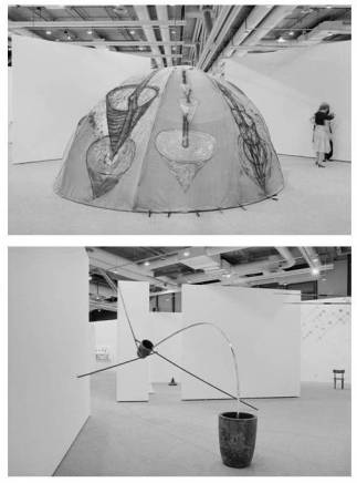 Deux vues de l’exposition Identité Italienne. L’art en Italie depuis 1959 au Centre Georges Pompidou, 1981